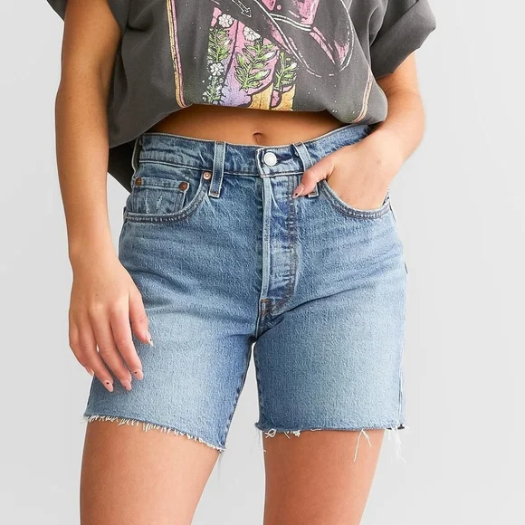 Levi's 501 Mid Thigh High Rise Shorts Odeon Sz 27 NWT - Picture 11 of 11